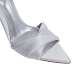 Chloe Silver Satin Sandals - Image 5