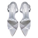 Chloe Silver Satin Sandals - Image 4