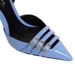 Gina Slingback Blue Patent Leather - Image 5