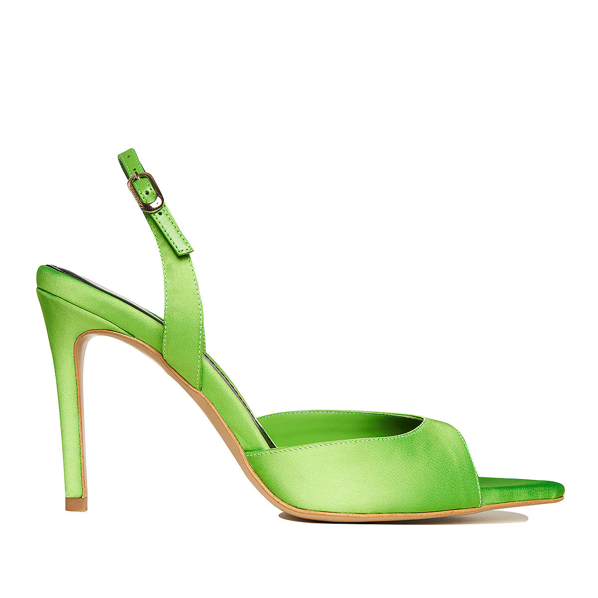DSC08147.jpg Vicky Green Grass Satin Sandals - Image 1