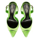 Vicky Green Grass Satin Sandals - Image 4