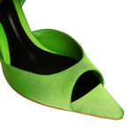 Vicky Green Grass Satin Sandals - Image 5