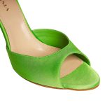Vicky Green Grass Satin Mules - Image 5