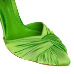 Ana Fluo Green Satin Slingbacks - Image 5