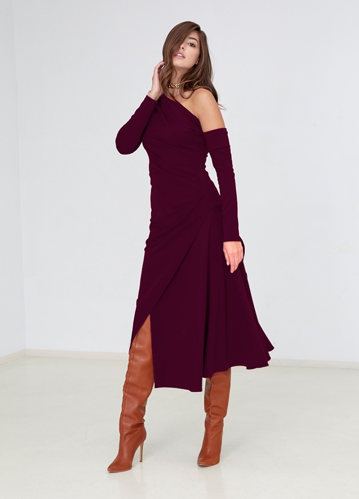 melrose_dress_wine_bun_diva_18 Melrose Dress Burgundy - Image 1