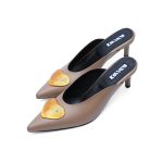 YOKO Mules Nude Leather in Love 5 cm: Hearts by Cezar Petryan
