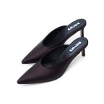 YOKO Mules Dark Chocolate Satin 5 cm