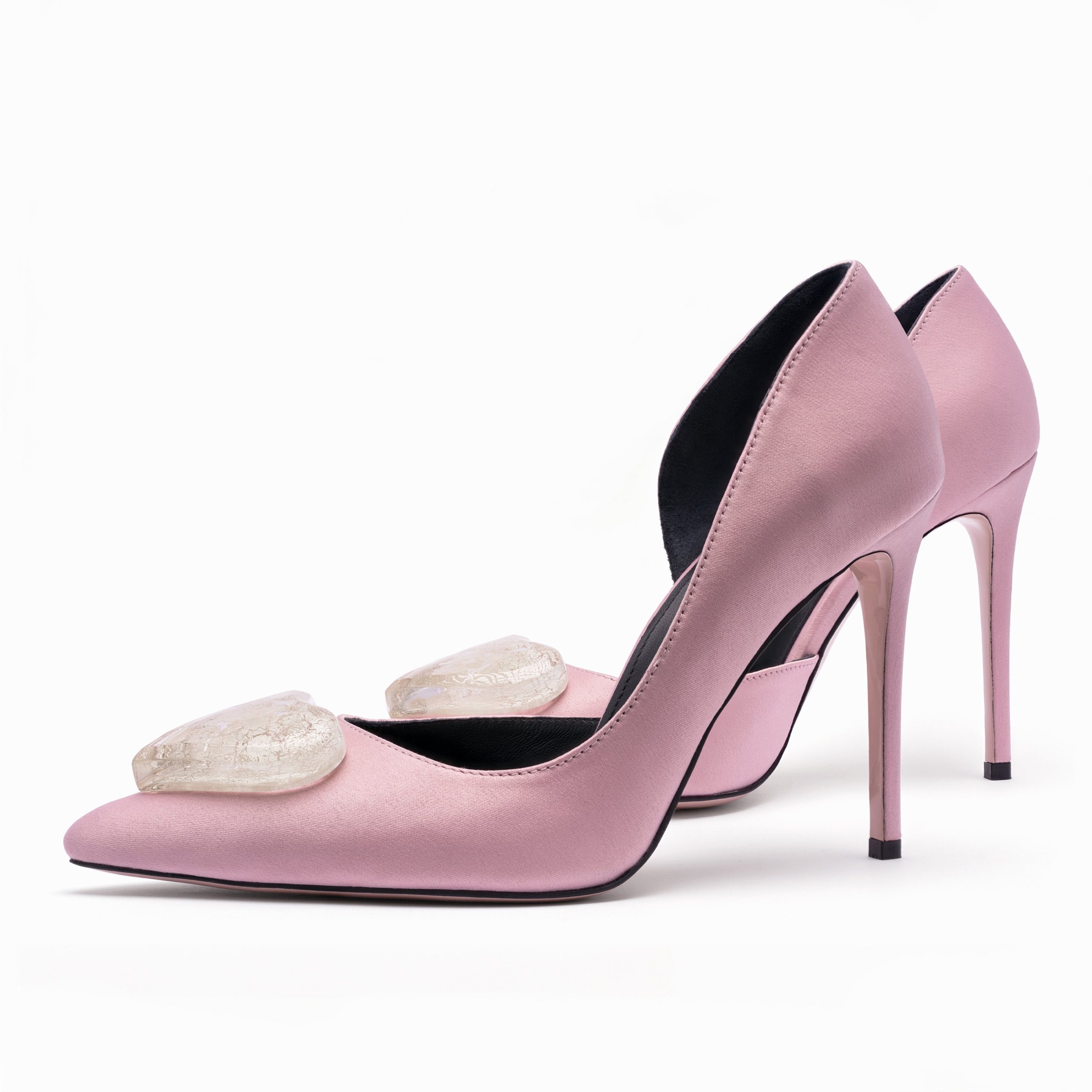 dusty_pink_satin_stilettos_10_cm_with_white_gold_glass_hearts.jpg Mad for Love in satin - Image 1